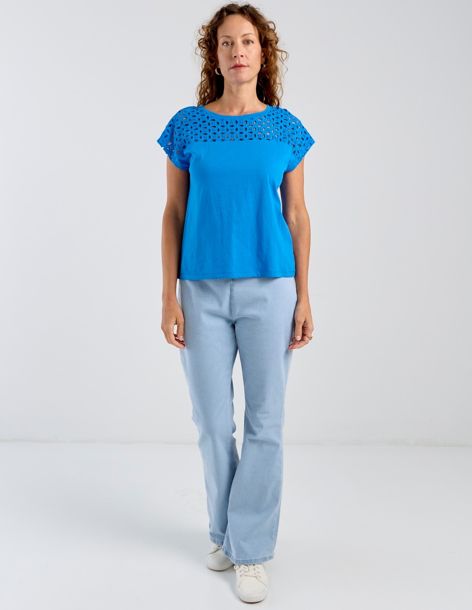 Playera manga corta cuello redondo para mujer 3