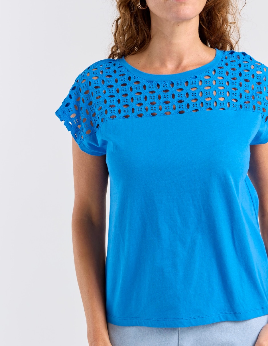 Playera manga corta cuello redondo para mujer 4
