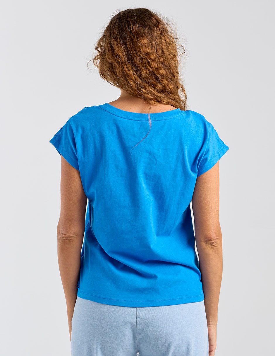 Playera manga corta cuello redondo para mujer 6