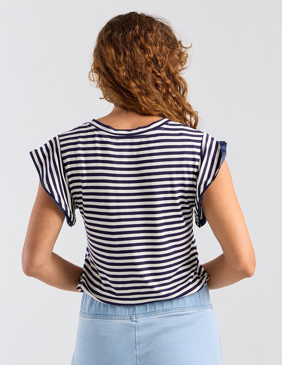 Playera manga corta Weekend cuello v para mujer