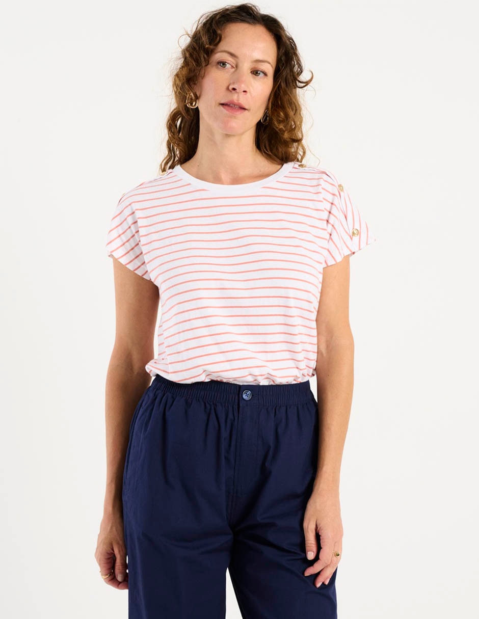 Playera manga corta cuello redondo para mujer