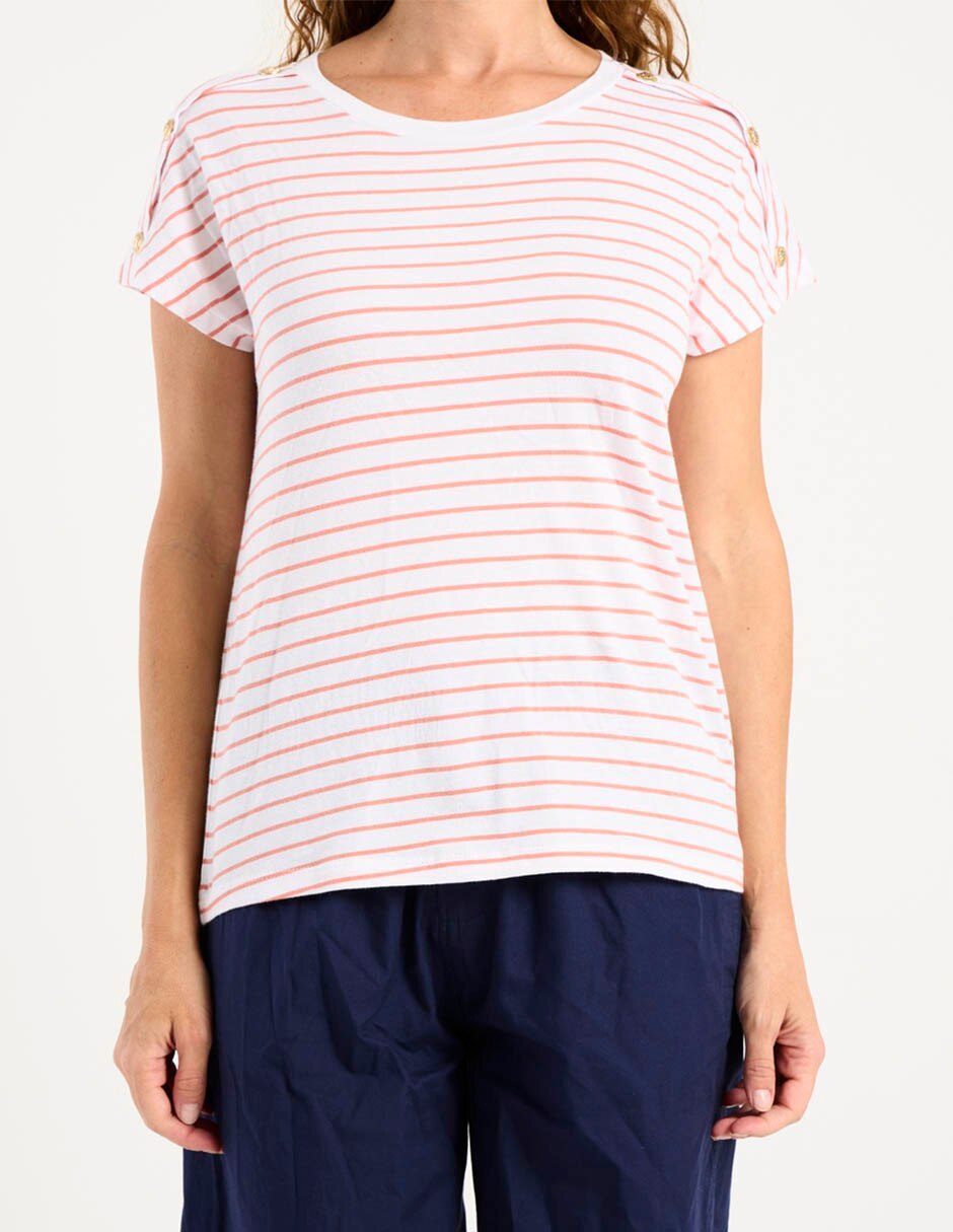 Playera manga corta cuello redondo para mujer 7