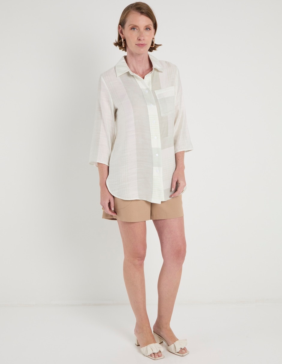 Blusa camisera Weekend manga 3/4 para mujer