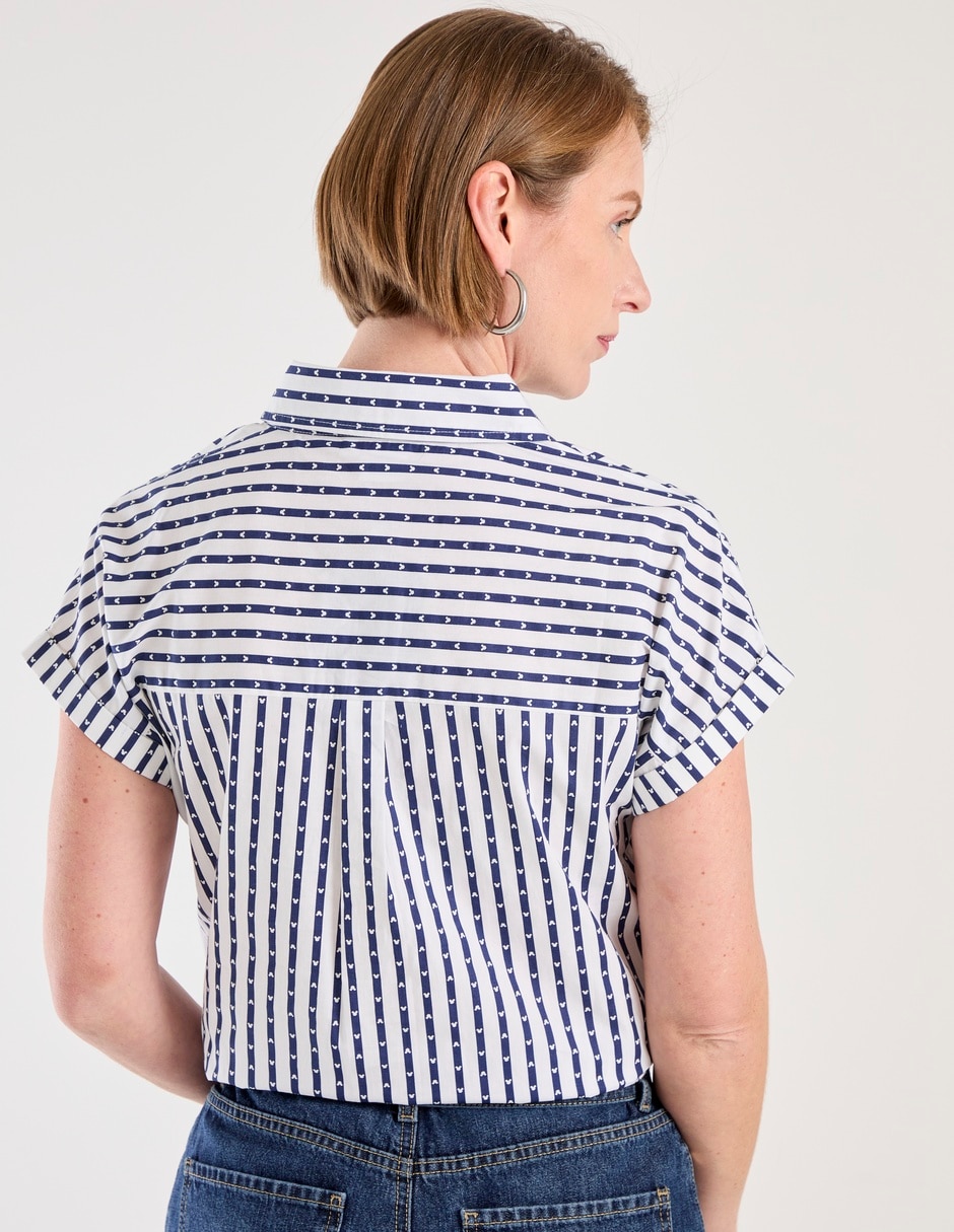 Blusa camisera manga corta para mujer 6