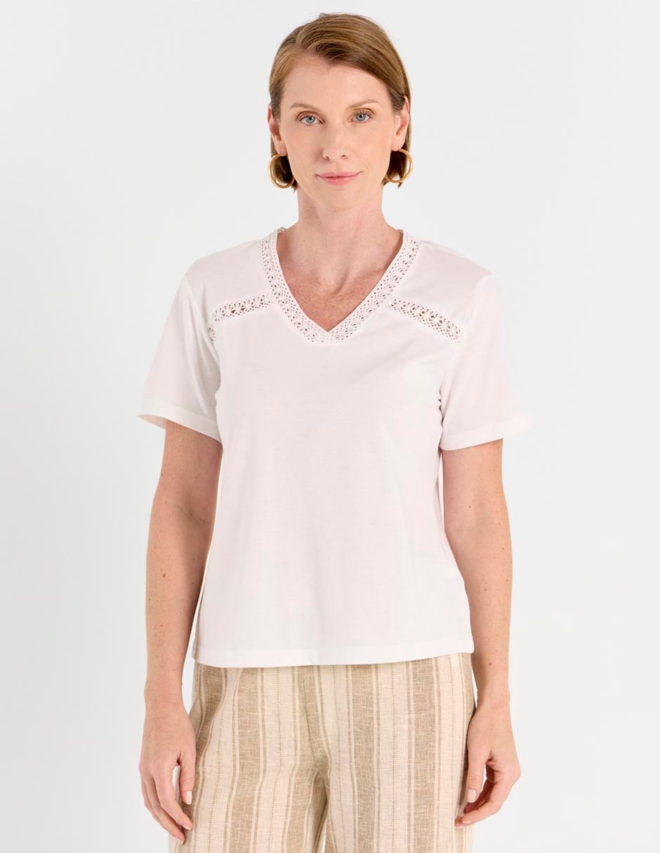 Playera manga corta cuello v para mujer Playera manga corta cuello v para mujer