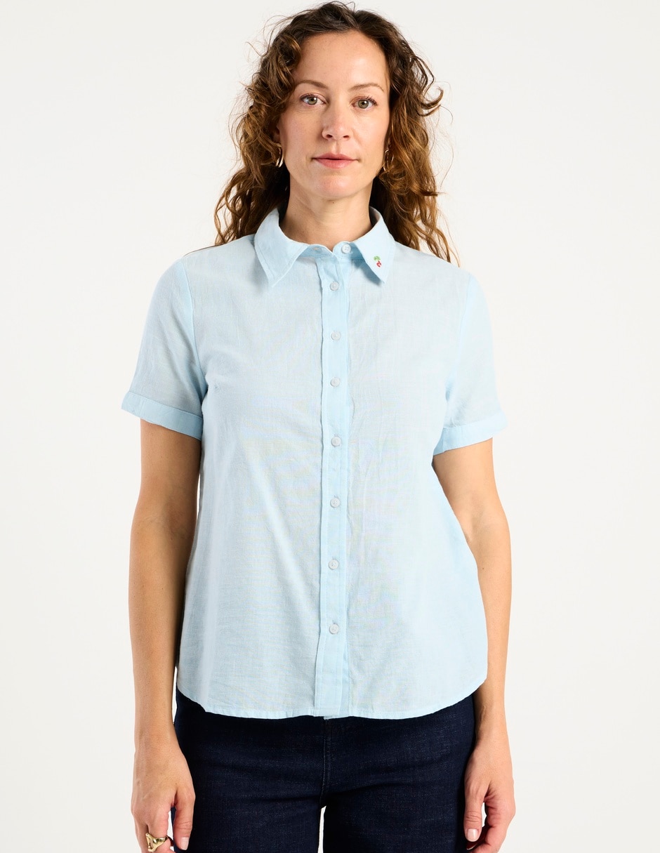 Blusa camisera manga corta para mujer 1