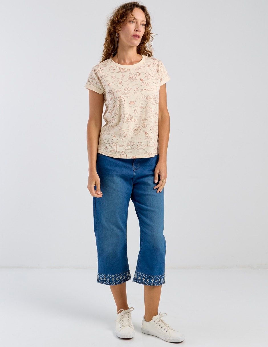 Playera manga corta cuello redondo mujer 4