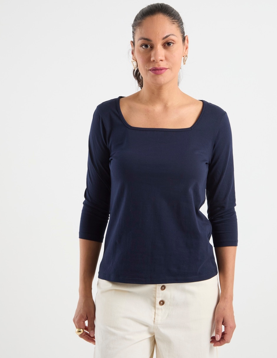 Playera manga 3/4 Weekend cuello redondo para mujer