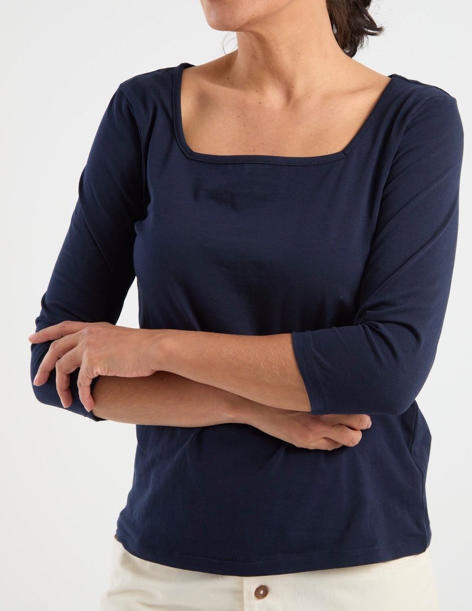 Playera manga 3/4 Weekend cuello redondo para mujer