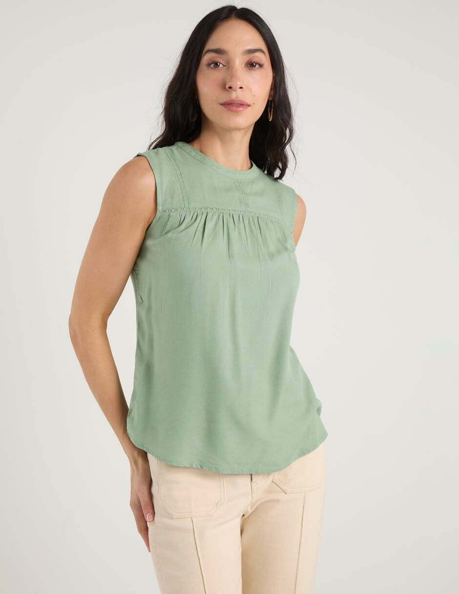 Blusa sin manga para mujer