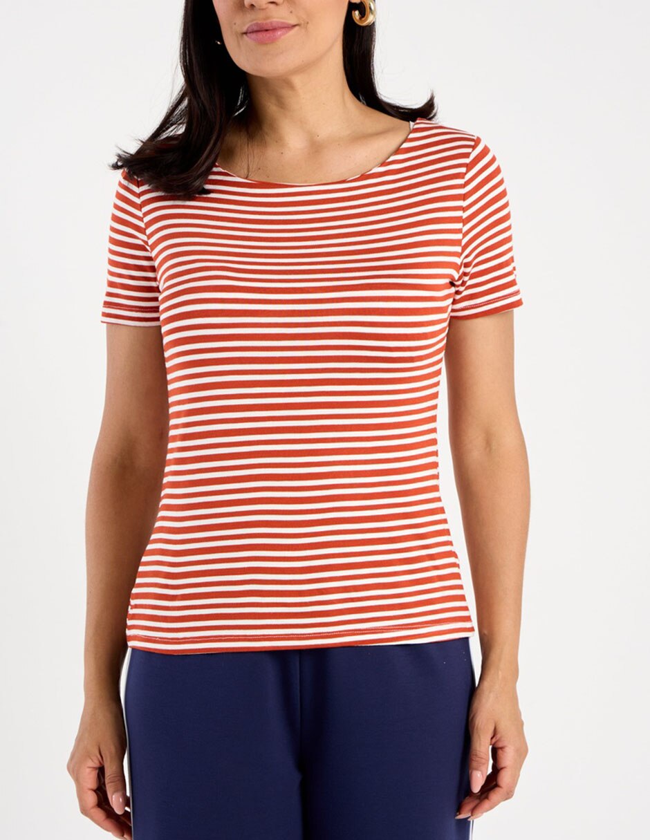 Playera manga corta cuello redondo mujer 6
