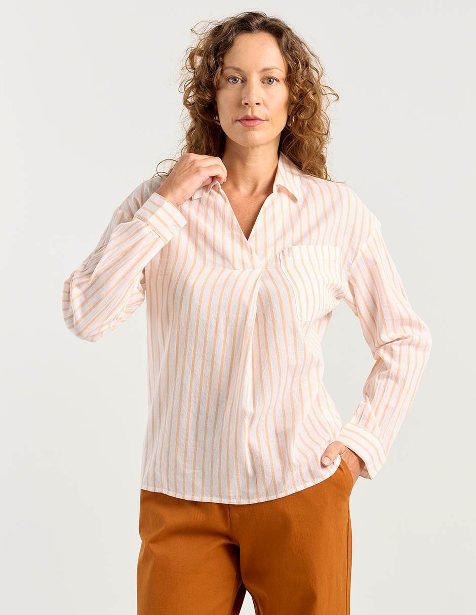 Blusa camisera manga larga para mujer 1
