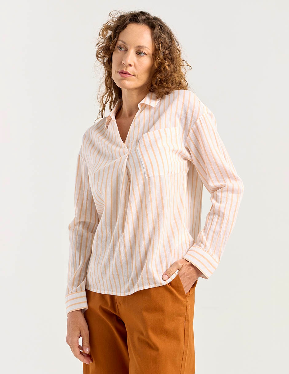 Blusa camisera manga larga para mujer 7