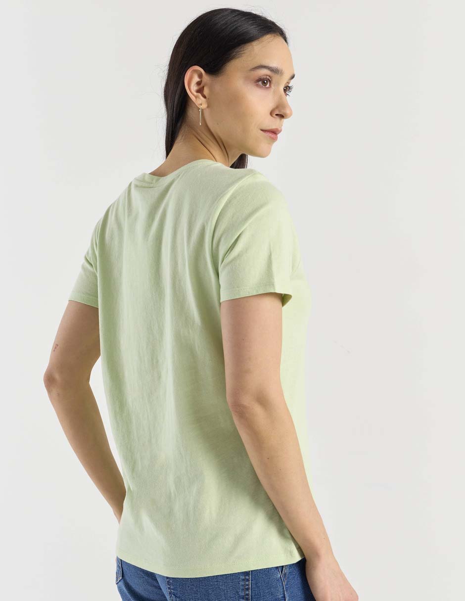 Playera manga corta cuello v para mujer 6