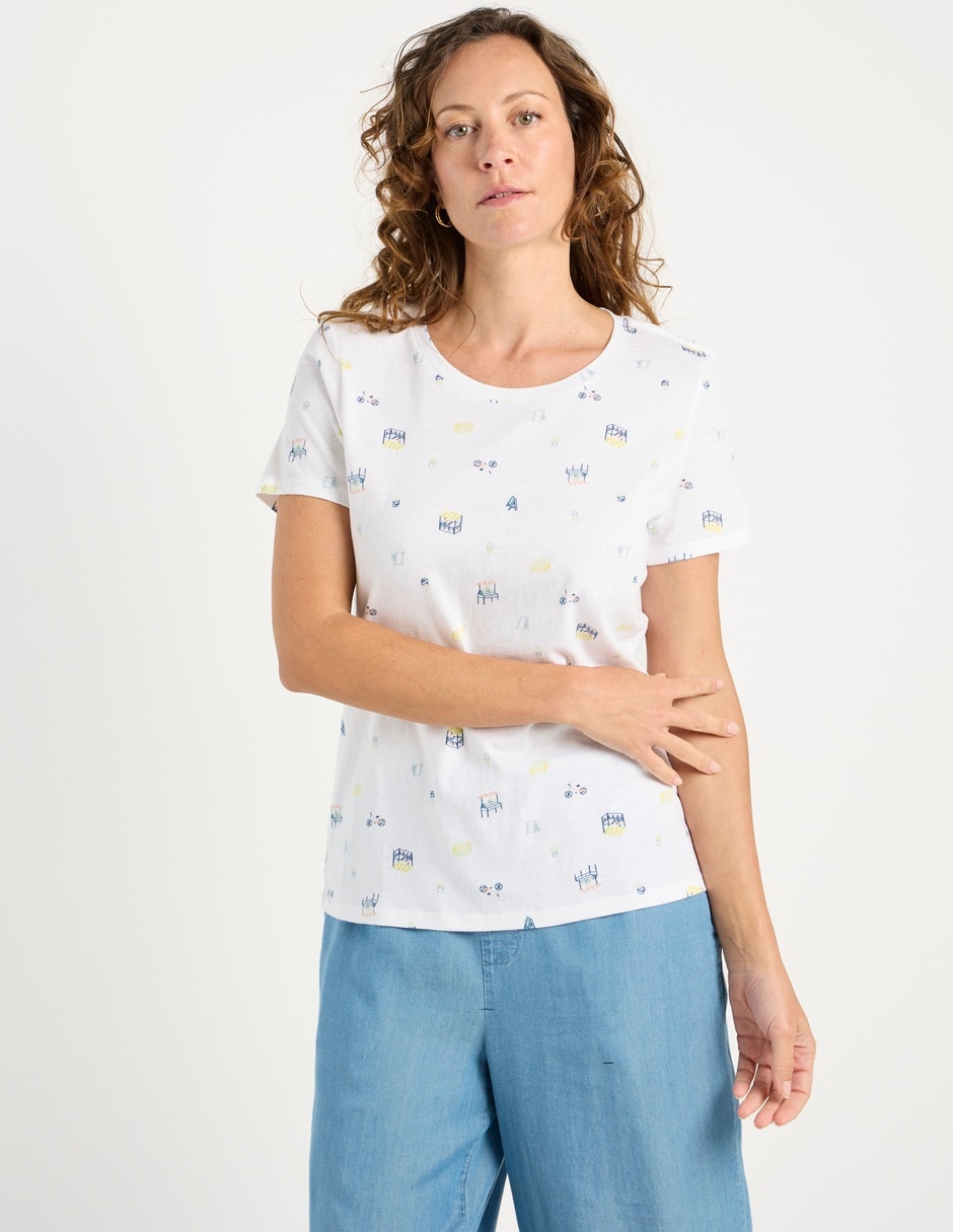 Playera manga corta Weekend cuello redondo para mujer