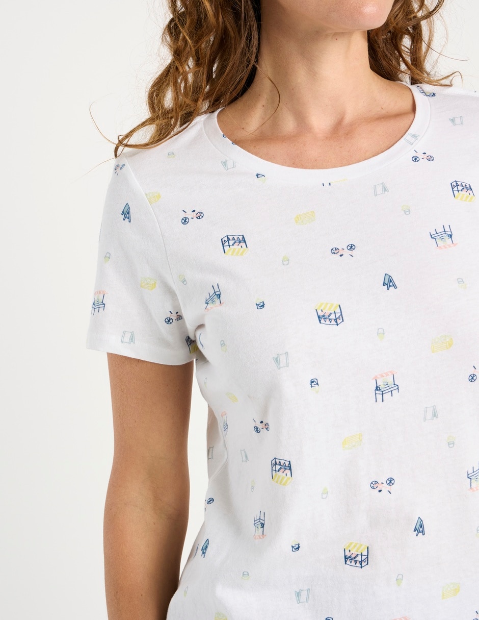 Playera manga corta Weekend cuello redondo para mujer