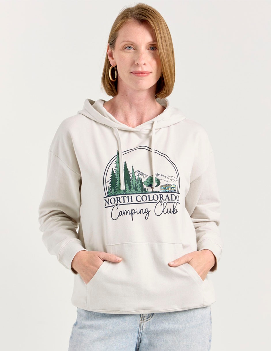 Sudadera con capucha y bolsa para mujer