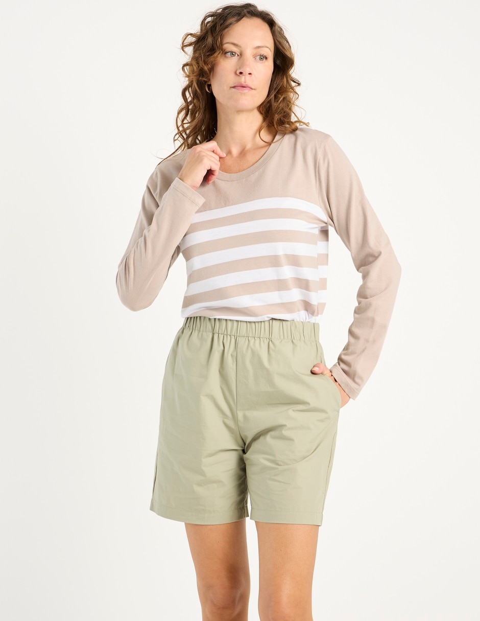 Playera manga larga cuello redondo para mujer Playera manga larga cuello redondo para mujer