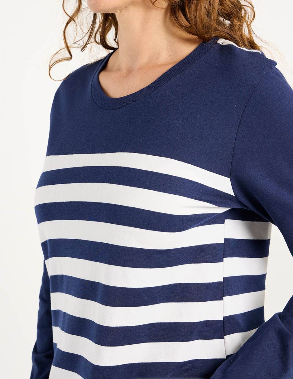 Playera manga larga cuello redondo para mujer 4
