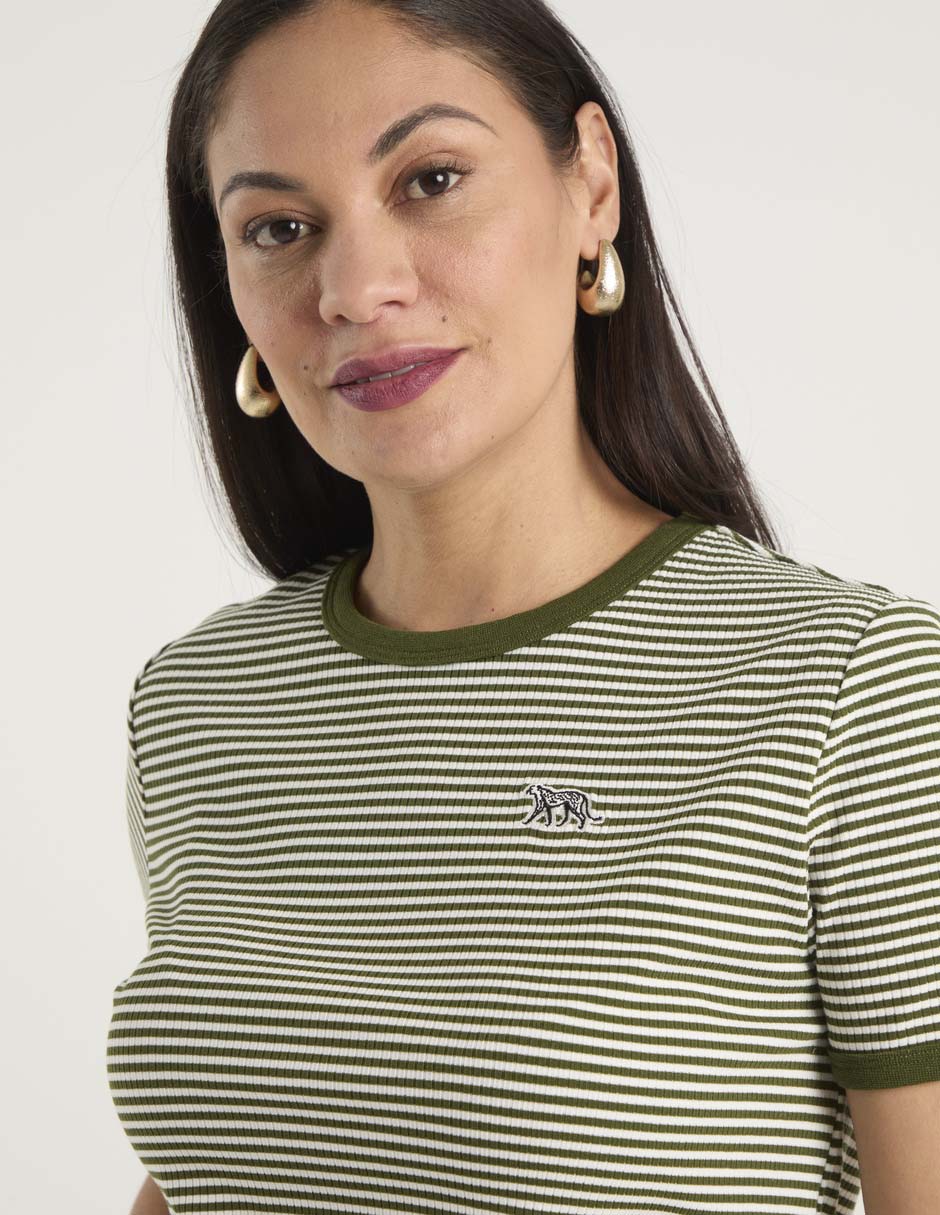 Playera manga corta cuello redondo mujer 4