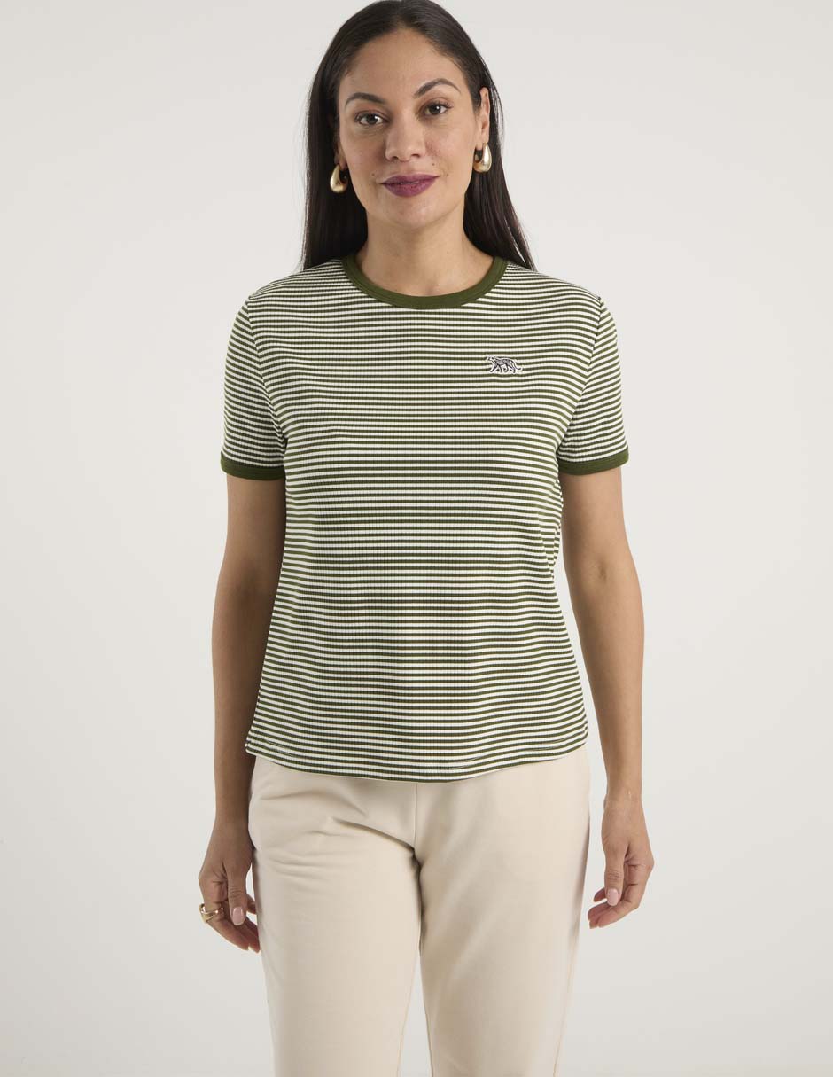 Playera manga corta cuello redondo mujer 3