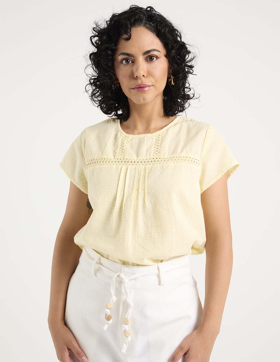 Blusa manga corta para mujer