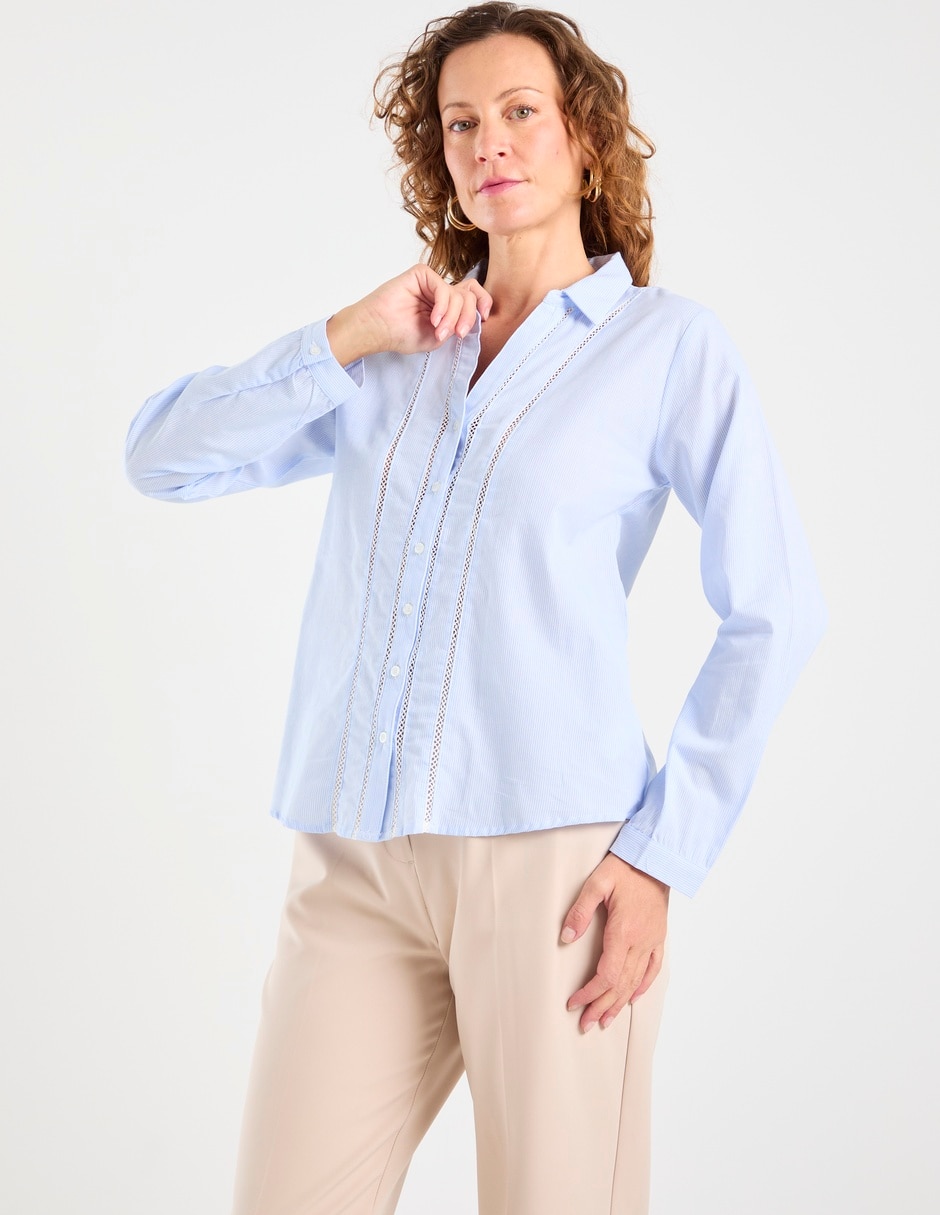 Blusa camisera manga larga para mujer 5