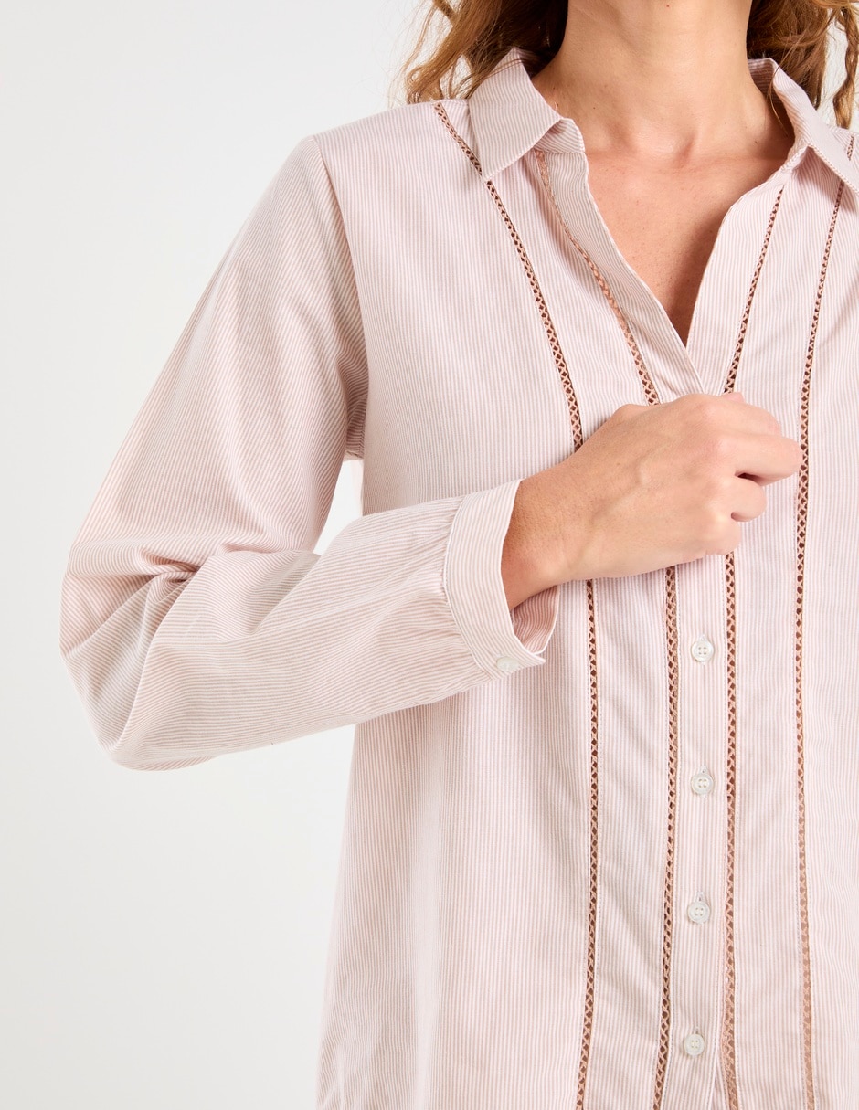 Blusa camisera Weekend manga larga para mujer