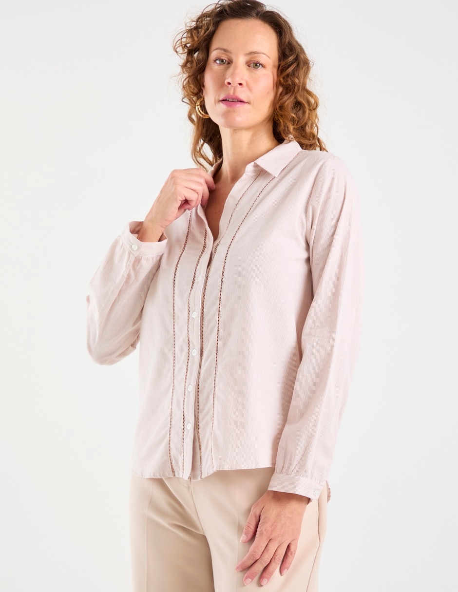 Blusa camisera Weekend manga larga para mujer