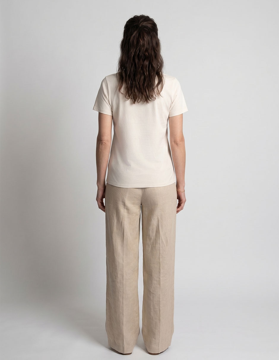 Playera manga corta cuello v para mujer 2