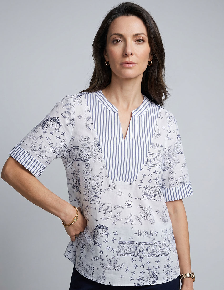 Blusa manga al codo para mujer 1