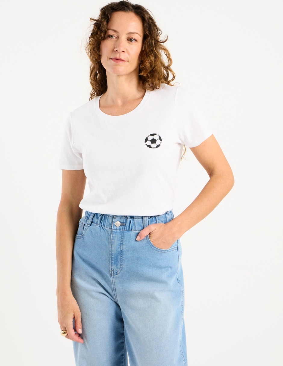 Playera manga corta cuello redondo para mujer Playera manga corta cuello redondo para mujer