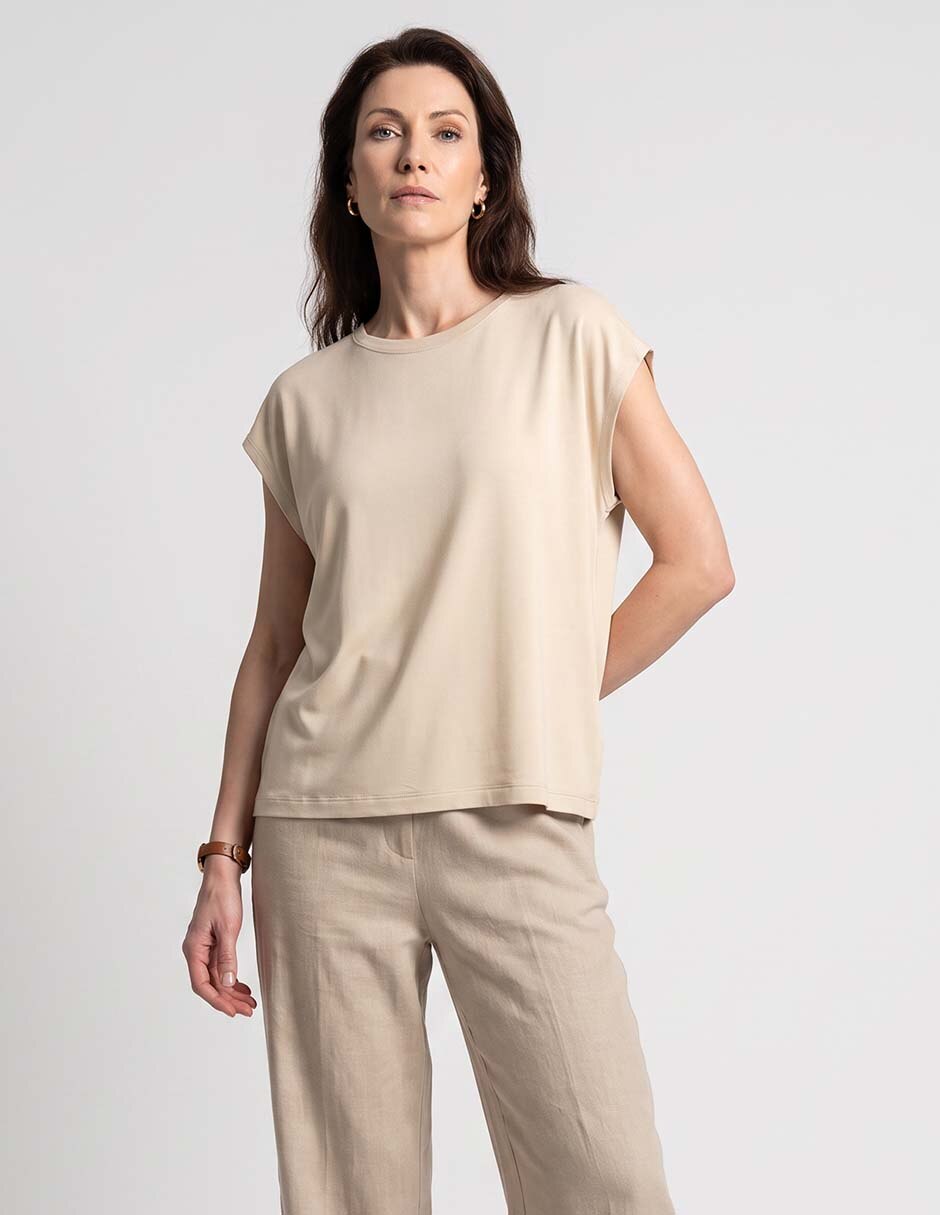 Playera manga corta cuello redondo para mujer Playera manga corta cuello redondo para mujer