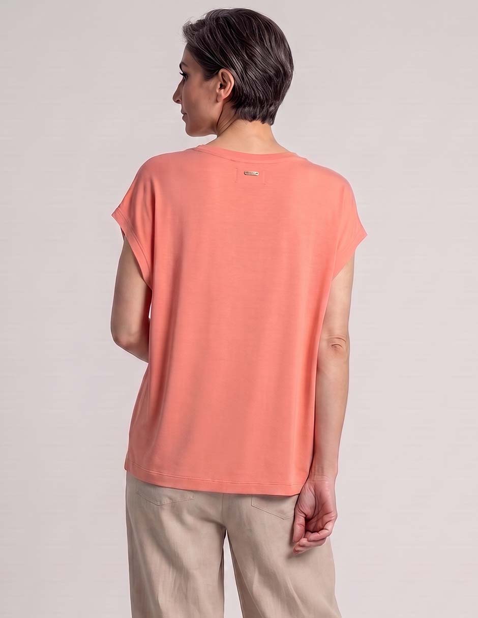 Playera manga corta cuello redondo para mujer 2