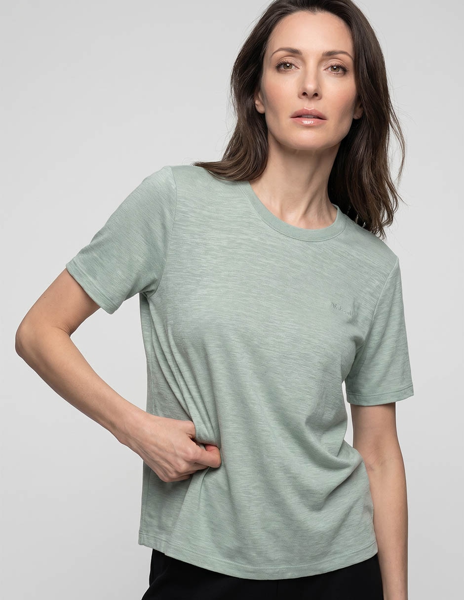 Playera manga corta cuello redondo para mujer 1