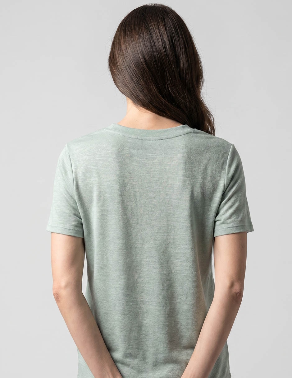 Playera manga corta cuello redondo para mujer 2