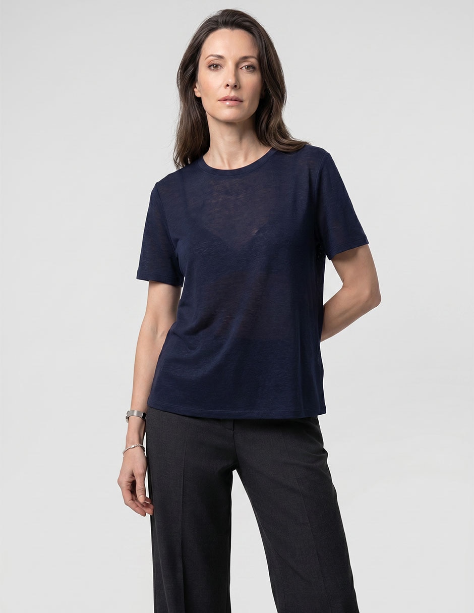 Playera manga corta cuello redondo para mujer Playera manga corta cuello redondo para mujer