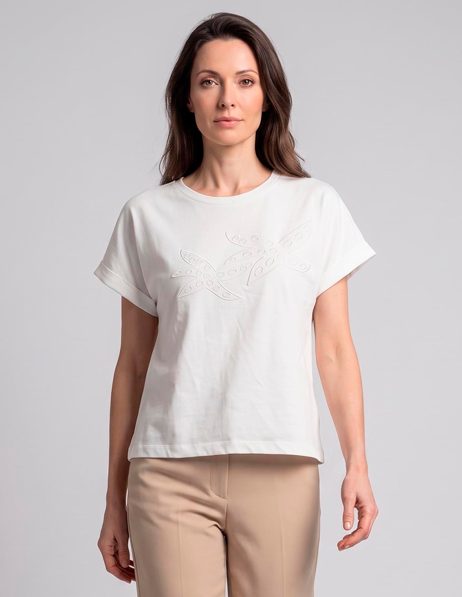 Playera manga corta weekend cuello redondo para mujer