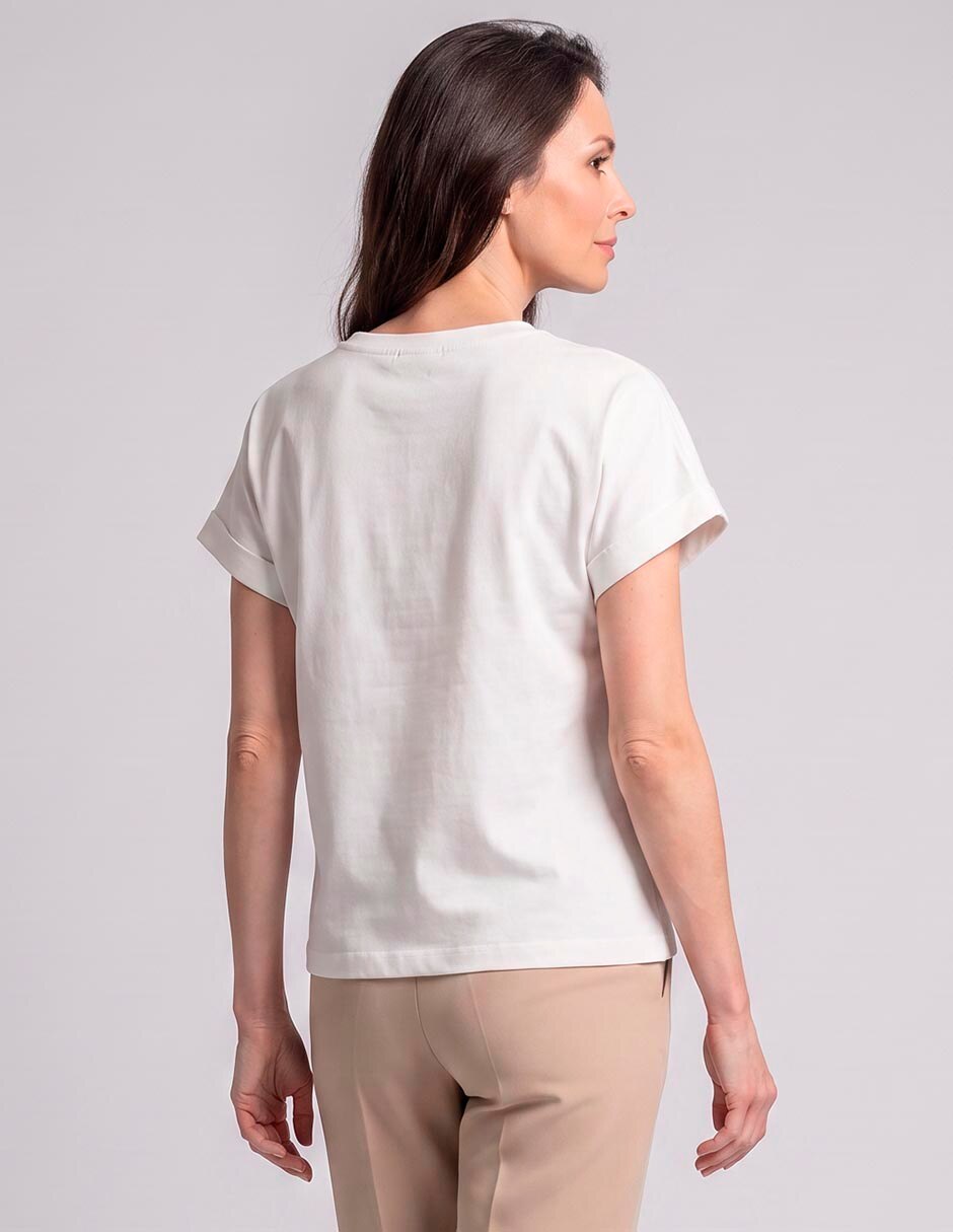 Playera manga corta weekend cuello redondo para mujer