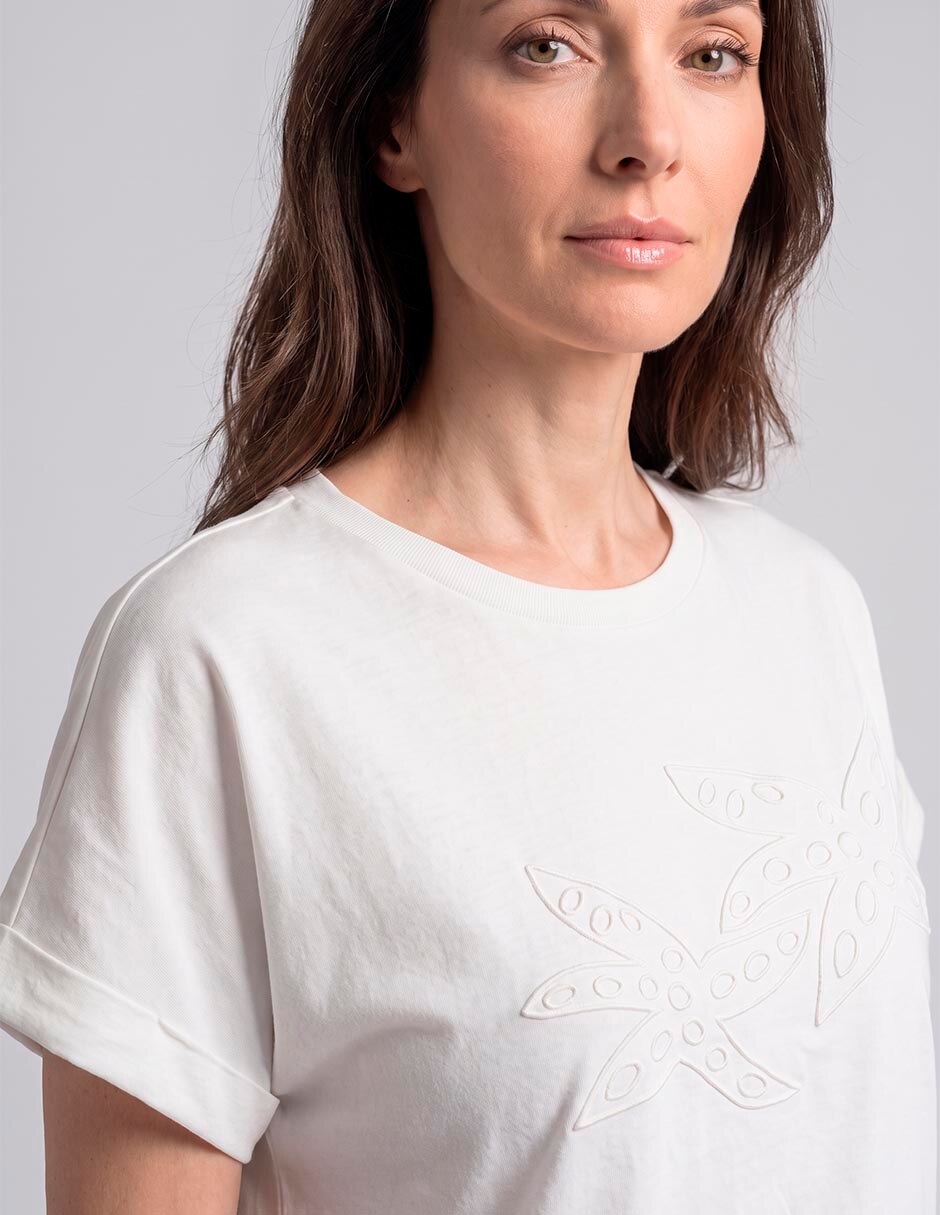 Playera manga corta weekend cuello redondo para mujer