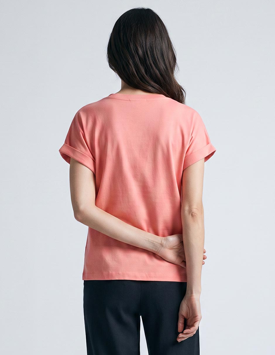 Playera manga corta cuello redondo para mujer 2
