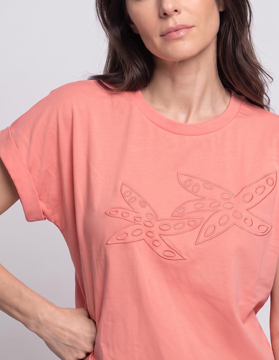 Playera manga corta cuello redondo para mujer 3