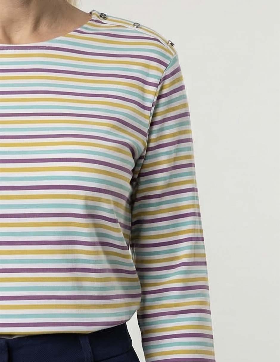 Playera manga 3/4 cuello redondo para mujer 3
