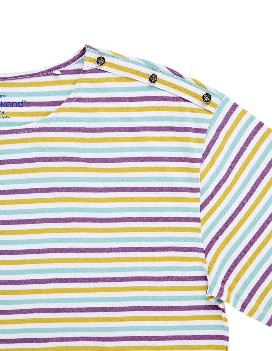 Playera manga 3/4 cuello redondo para mujer 2