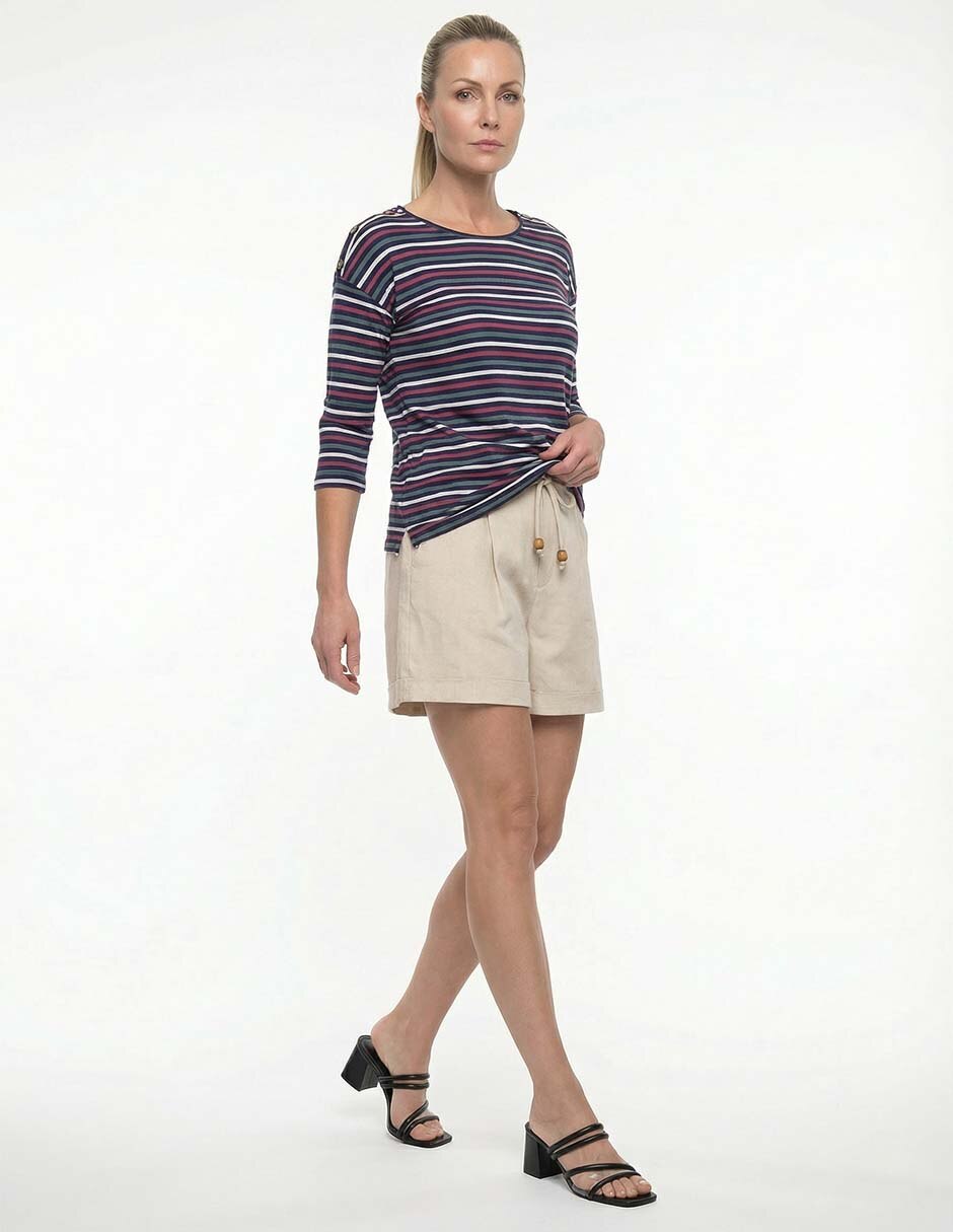 Playera manga 3/4 cuello redondo para mujer 3