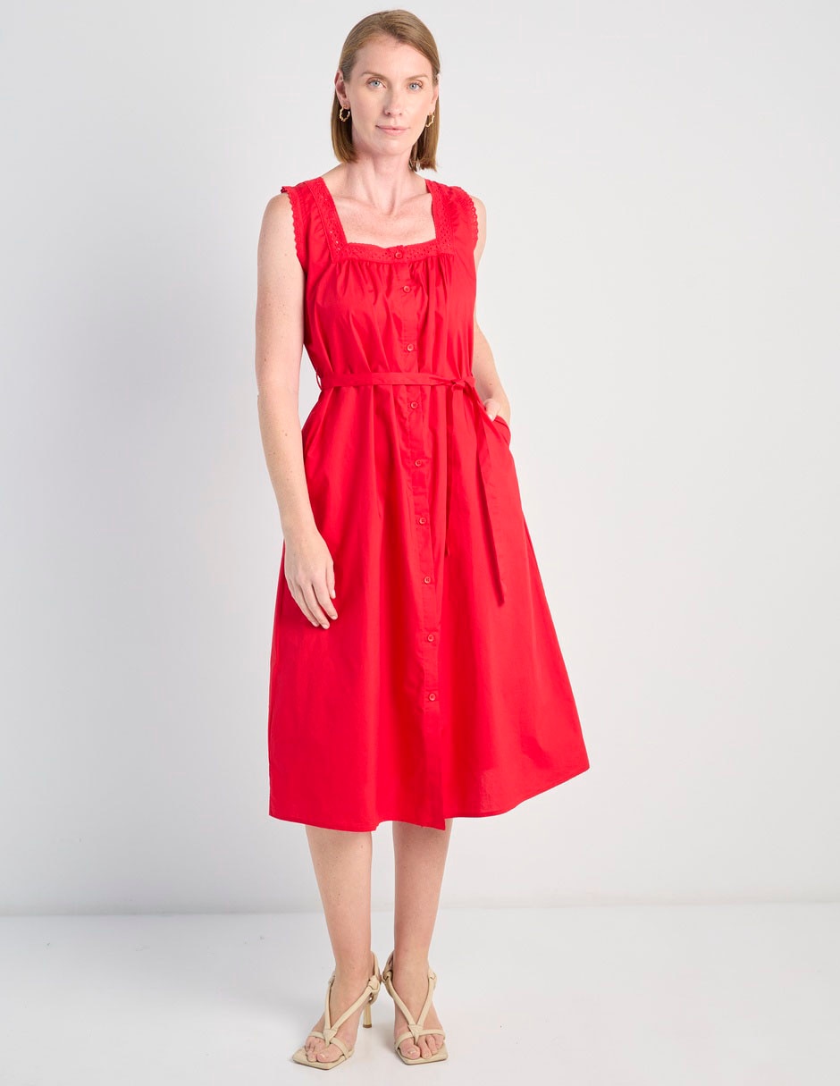 Vestido abajo de la rodilla casual para mujer