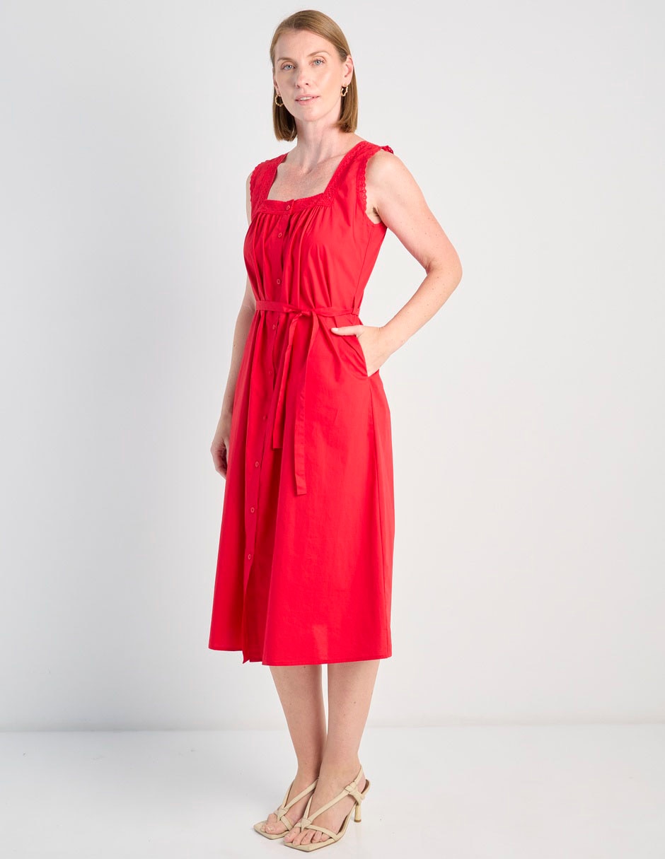 Vestido abajo de la rodilla casual para mujer 3