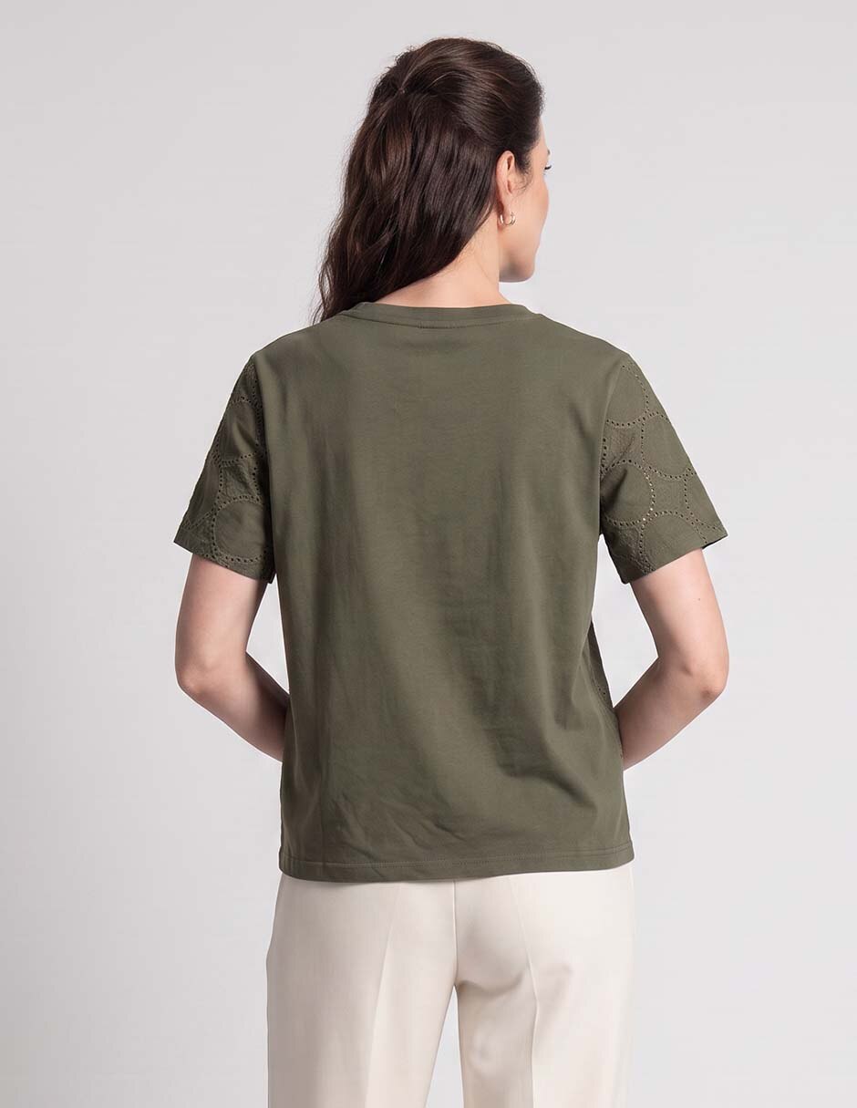 Playera manga corta weekend cuello redondo para mujer