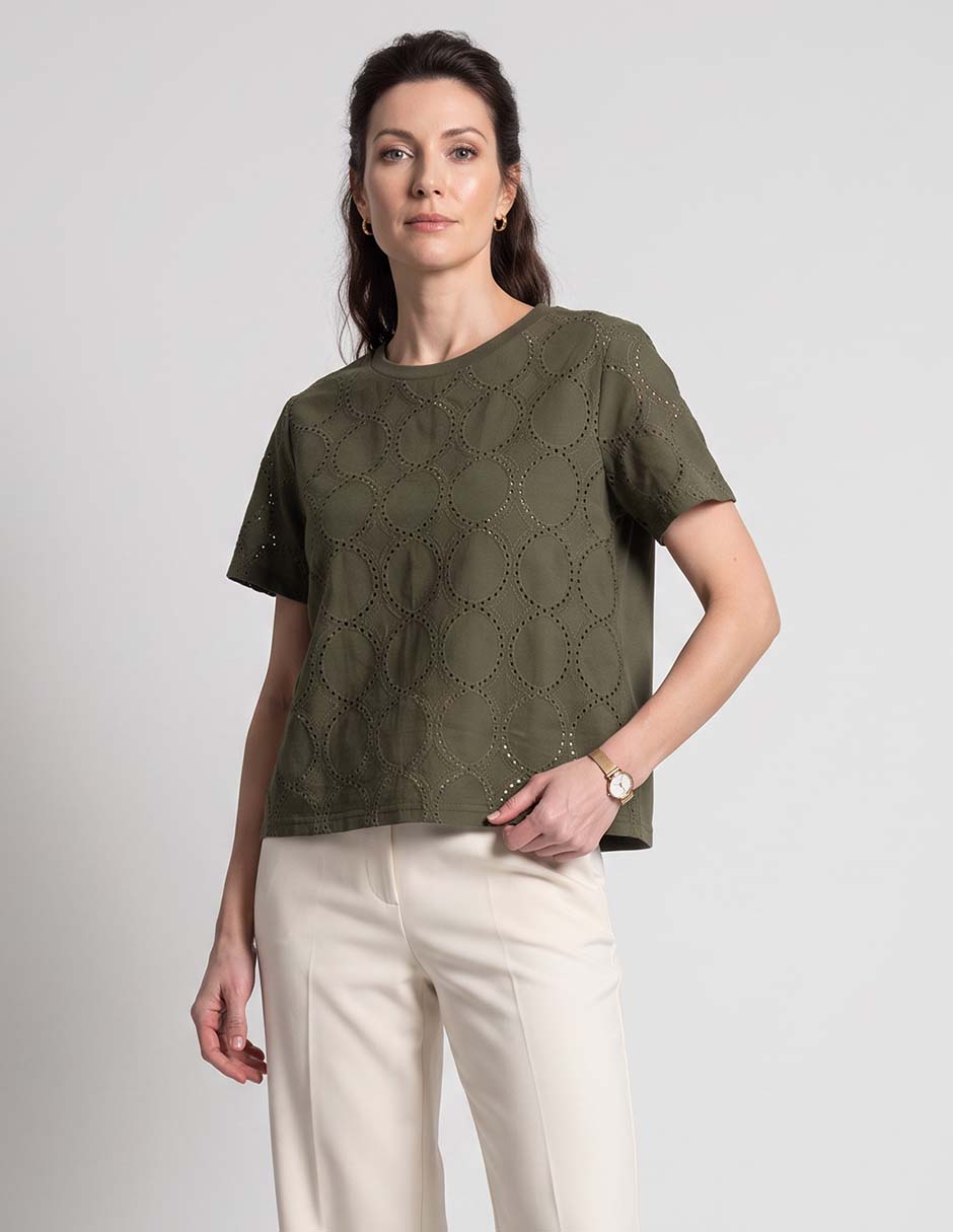 Playera manga corta cuello redondo para mujer 1