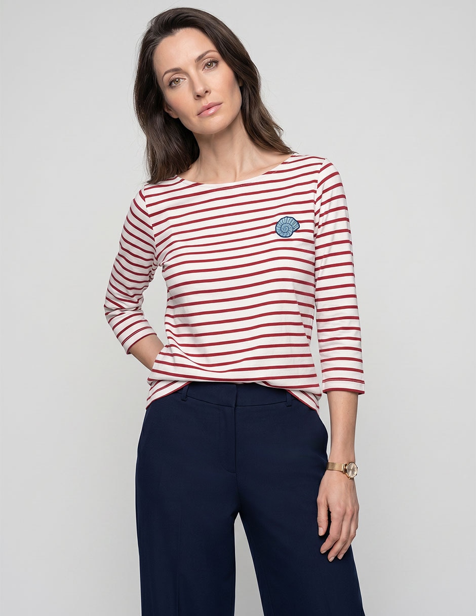 Playera manga larga cuello redondo para mujer 1